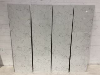 4X LAMINATE WHITE/BLACK MARBLE HEARTH SPLASHBACK SHEET