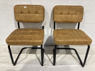 PAIR OF MUSTARD DINING CHAIRS RRP £179