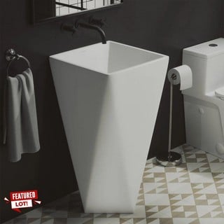 NEW PEDESTAL BATHROOM SINK BASIN RRP £699