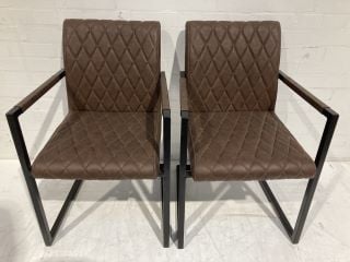 2X INDUSTRIAL STYLE DINING CHAIRS RRP £179