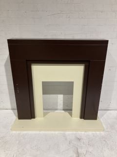 BROWN & CREAM FIREPLACE SURROUND UNIT