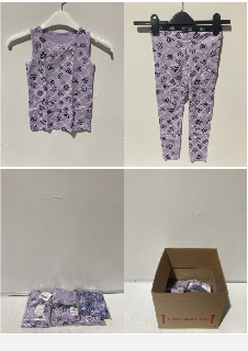 A BOX OF CHILDREN'S CLOTHING TO INCLUDE RIVER ISLAND TD73L PURPLE PJ SET 4-5YRS RRP £162