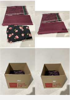 A BOX TO INCLUDE A BLACK AND FLORAL WOMENS HEAD SCARF