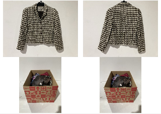 A BOX TO INCLUDE NAM OFFICE GIRL FORMAL WEAR COAT UK 12