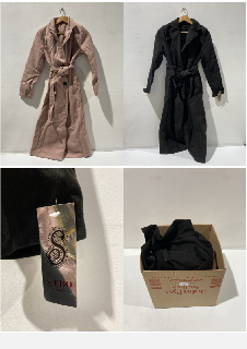 A BOX TO INCLUDE SEBO PARIS BLACK WOMEN'S OVERCOAT