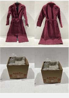 A BOX TO INCLUDE SEBO PARIS PURPLE WOMENS OVERCOAT