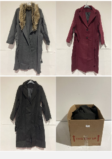 A BOX TO INCLUDE SEBO PARIS BLACK OVERCOAT