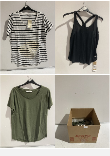 A BOX TO INCLUDE VERY COTTON CONSCIOUS BCI KHAKI STRIPE TOPS 12