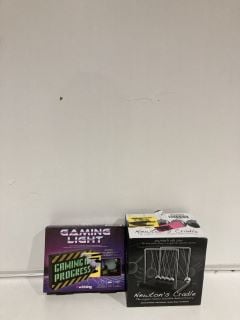 A BOX OF ASSORTED ITEMS TO INCLUDE GAMING LIGHT