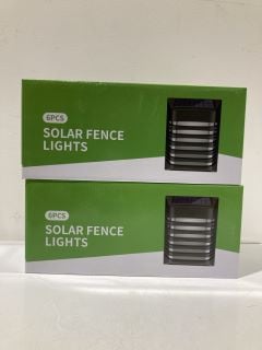 A BOX TO INCLUDE 6 PC SOLAR FENCE LIGHTS RRP £150