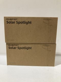 A BOX TO INCLUDE 4 PACK OF OUSFOT SOLAR SPOTLIGHTS RRP £150