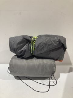 A BOX OF CAMPING EQUIPMENT TO INCLUDE AN ADULT OZARK TRAIL SLEEPING BAG RRP £95