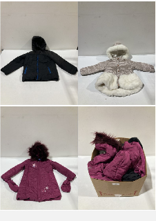 A BOX OF BABY CLOTHING TO INCLUDE A REGATTA GREAT OUTDOORS ADVENTURE READY PEPPA PIG PURPLE COAT 24-36 MONTHS RRP £135