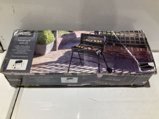 GEORGE HOME FAN ASSISTED CHARCOAL BBQ & BARREL GRILL WITH LID