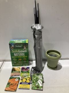 BOX OF GARDENING PRODUCTS TO INCLUDE WESTLAND SAFELAWN NATURAL CHILD & PET FRIENDLY LAWN FEED