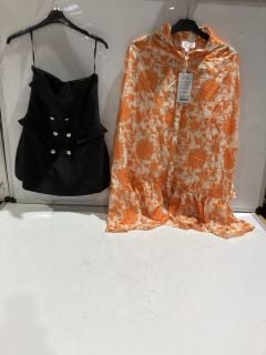 BOX OF PREMIUM DESIGNER APPAREL TO INCLUDE FOREVER UNIQUE ORANGE DRESS