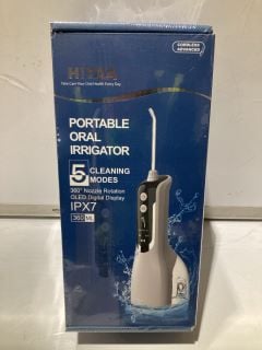 BOX OF HIYAA PORTABLE ORAL IRRIGATORS WITH 5 CLEANING MODES & OLED DISPLAY