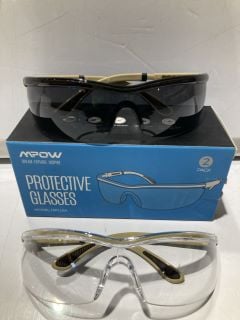 BOX OF ITEMS TO INCLUDE MPOW PROTECTIVE GLASSES 2 PACK