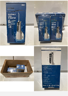 BOX OF HIYAA PORTABLE ORAL IRRIGATORS WITH 5 CLEANING MODES & OLED DISPLAY