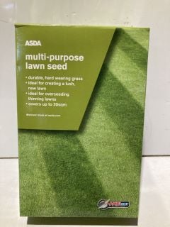 BOX OF GARDENING PRODUCTS TO INCLUDE ASDA MULTI-PURPOSE LAWN SEED