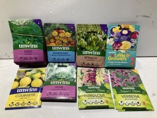 BOX OF GARDENING PRODUCTS TO INCLUDE UNWINS CARROT EARLY SCARLET HORN SEEDS