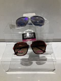 BOX OF SUNGLASSES TO INCLUDE FOREST GRANT POLYCARBONATE SUNGLASSES WITH UVA-UVB LENS PROTECTION