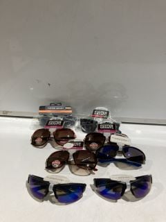 BOX OF SUNGLASSES TO INCLUDE FOREST GRANT POLYCARBONATE SUNGLASSES WITH UVA-UVB LENS PROTECTION