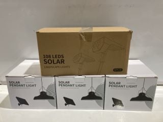 BOX OF ELECTRONICS TO INCLUDE 108 LEDS SOLAR LANDSCAPE LIGHTS