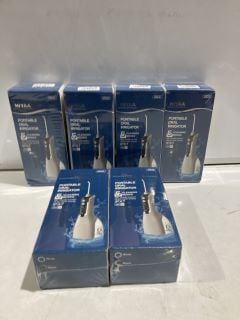 BOX OF HIYAA PORTABLE ORAL IRRIGATORS WITH 5 CLEANING MODES & OLED DISPLAY