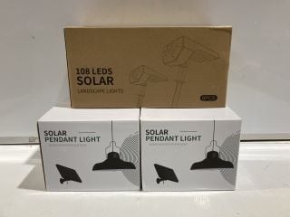 BOX OF ELECTRONICS TO INCLUDE SOLAR PENDANT LIGHT