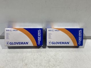 BOX OF GLOVEMAN CLEAR VINYL POWDER FREE GLOVES SIZE L