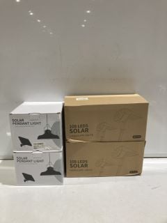 BOX OF ELECTRONICS TO INCLUDE SOLAR PENDANT LIGHT