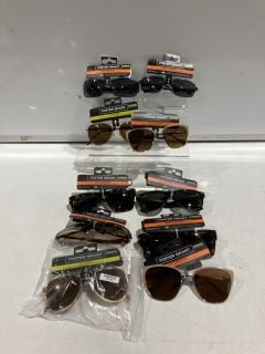 BOX OF SUNGLASSES TO INCLUDE FOREST GRANT POLYCARBONATE SUNGLASSES WITH UVA-UVB LENS PROTECTION