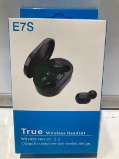 BOX OF E7S TRUE WIRELESS HEADSET VERSION 5.3