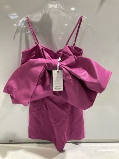 FOREVER UNIQUE PINK TAFFETA MINI DRESS WITH BOW DETAIL SIZE 12 RRP £ 154