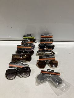 BOX OF SUNGLASSES TO INCLUDE FOREST GRANT POLYCARBONATE SUNGLASSES WITH UVA-UVB LENS PROTECTION