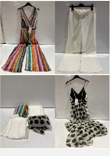 BOX OF PREMIUM DESIGNER APPAREL TO INCLUDE FOREVER UNIQUE MULTI COLOURED INDIANA DRESS SIZE 8