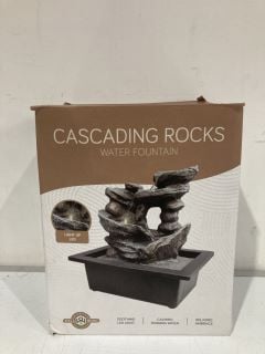 BOX TO INCLUDE HANGING GRAND19522454 QUOTE SIGN, CASCADING ROCKS WATERFALL