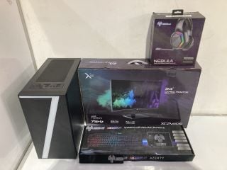 ITEMS TO INCLUDE NEBULA WIRED RGB GAMING HEADSET, AWD NEBULA GAMING KEYBOARD, AMD FREESYNC 24" GAMING KEYBOARD