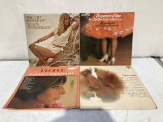 BOX OF ASSORTED RECORDS TO INCLUDE THE BEST OF SKEETER DAVIS, NO TROUBLE NOW RAY BARRETT