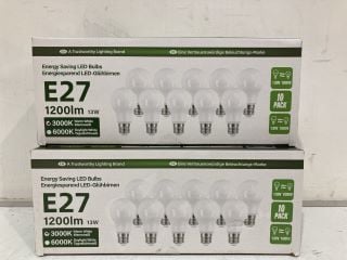 BOX TO INCLUDE E27 1200LM 10 PACK LIGHT BULBS