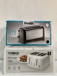 ITEMS TO INCLUDE DUALIT TOASTER, OPTIC WHITE 4 SLICE TOASTER