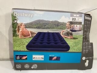 BOX TO INCLUDE BESTWAY AIR BED, FADE RESISTANT TOWEL SET 2 HAND & BATH TOWELS