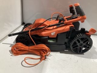 1 X BLACK DECKER + LAWN MOWER 38CM EASY STEER 1600W 12M POWER CORD RRP £140