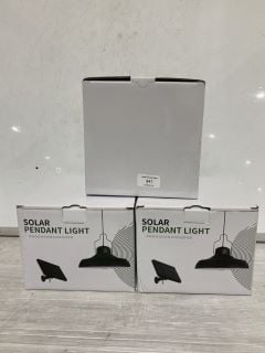 3 X SOLAR PENDANT LIGHT WEATHER PROTECTED