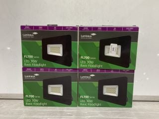 4 X LUMINEUX FL700 SERIES LED 30W BASIC FLOODLIGHT