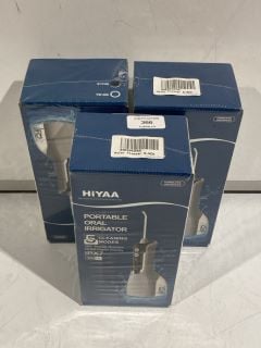 3 X ITEMS INCLUDE HIYAA PORTABLE ORAL IRRIGATOR IPX7 350ML