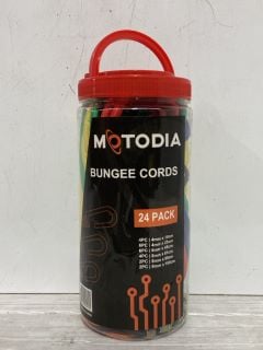 BOX OF ASSORTED ITEMS TO INCLUDE MOTODIA BUNGEE CORDS