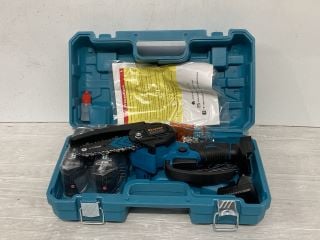 BOX OF ASSORTED ITEMS TO INCLUDE SAKER MINI CHAINSAW