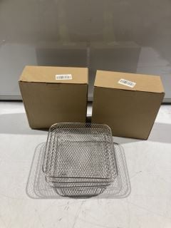 BOX OF ASSORTED ITEMS TO INCLUDE AIR FRYER TRAYS 3 IN A BOX